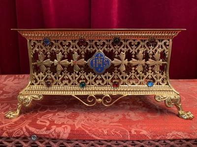 Tabor style Gothic - Style en Brass / Stones / Enamel Polished / New Varnished, France 19th century ( anno 1890 )
