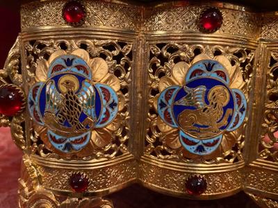 Tabor style Gothic - Style en Brass / Gilt / Enamel / Stones, France 19th century ( anno 1875 )