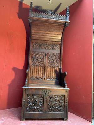 Throne style Gothic - Style en Oak Wood, Belgium 19th century