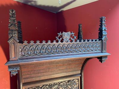 Throne style Gothic - Style en Oak Wood, Belgium 19th century
