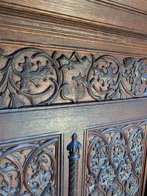 Throne style Gothic - Style en Oak Wood, Belgium 19th century