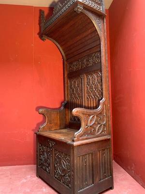 Throne style Gothic - Style en Oak Wood, Belgium 19th century