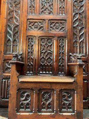 Throne style Gothic - Style en Oak Wood, Belgium 19th century