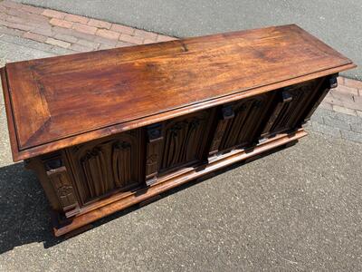 Trunk style Gothic - Style en Walnut wood , France 19 th century