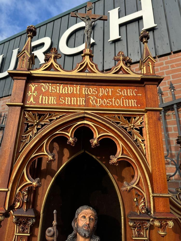 1 Gothic - Style Unique Pilgrim Altar Dedicated To St. James ( Jacobus ) Of Compostella