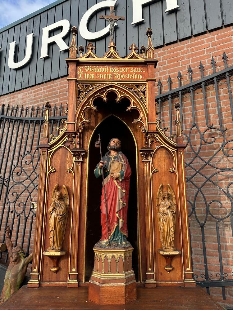 1 Gothic - Style Unique Pilgrim Altar Dedicated To St. James ( Jacobus ) Of Compostella