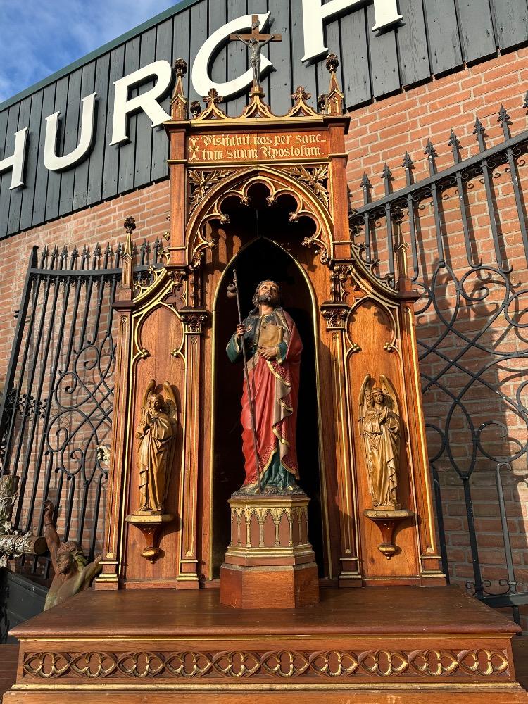 1 Gothic - Style Unique Pilgrim Altar Dedicated To St. James ( Jacobus ) Of Compostella