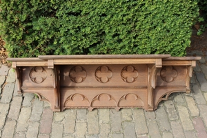 Wall - Console style Gothic - style en Solid Oak , Belgium 19th century