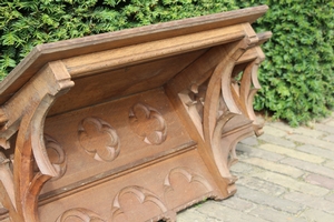 Wall - Console style Gothic - style en Solid Oak , Belgium 19th century