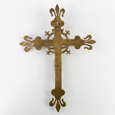 Wall - Cross style Gothic - Style en Bronze / Stones, Belgium  19 th century