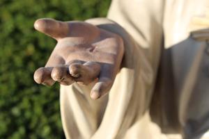 H.Heart Statue en Terra-Cotta polychrome, France 19th century