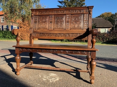 Hall - Bench en Oak wood, 19 th century