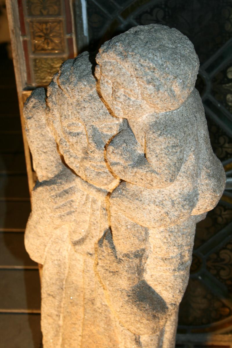 1  Hand-Carved Full Granite Statue Of St. Christopher