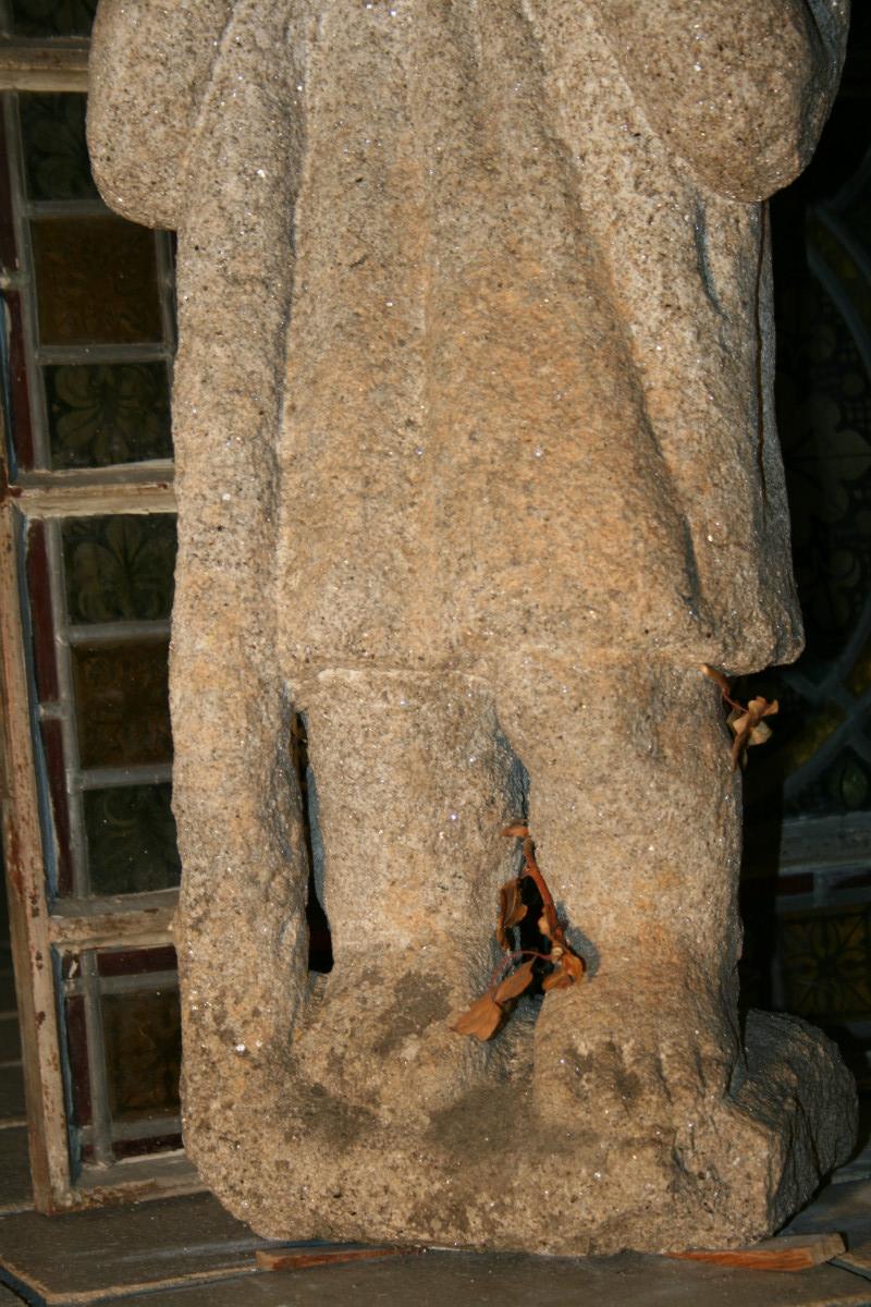 1  Hand-Carved Full Granite Statue Of St. Christopher