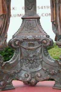 Hand-Carved Full Oak Calvary - Imagination en WOOD OAK, Belgium 18th century