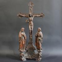 Hand-Carved Full Oak Calvary - Imagination en WOOD OAK, Belgium 18th century