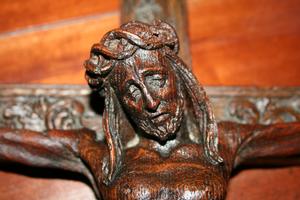 Hand-Carved Full Oak Calvary - Imagination en WOOD OAK, Belgium 18th century