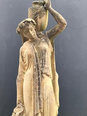 Hand Carved Sandstone Exceptional Garden Statue en hand-carved sandstone, France 19th century ( anno 1850 )