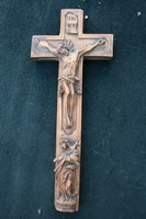 Handcarved Reliquary - Cross Many Relics At The Back-Side en handcarved - wood, AUSTRIA 19th century ( anno about 1820 )