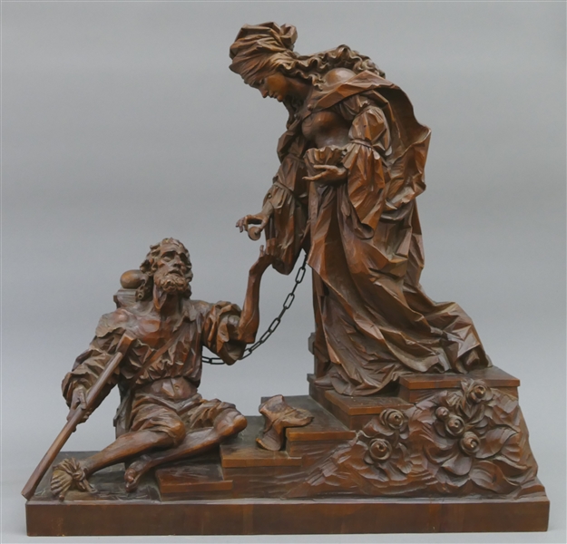 1  High Quality Fully Hand-Carved Imagination “St. Elizabeth Gives The Beggar Alms”