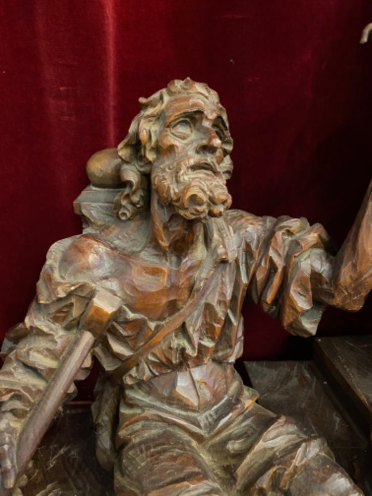 1  High Quality Fully Hand-Carved Imagination “St. Elizabeth Gives The Beggar Alms”