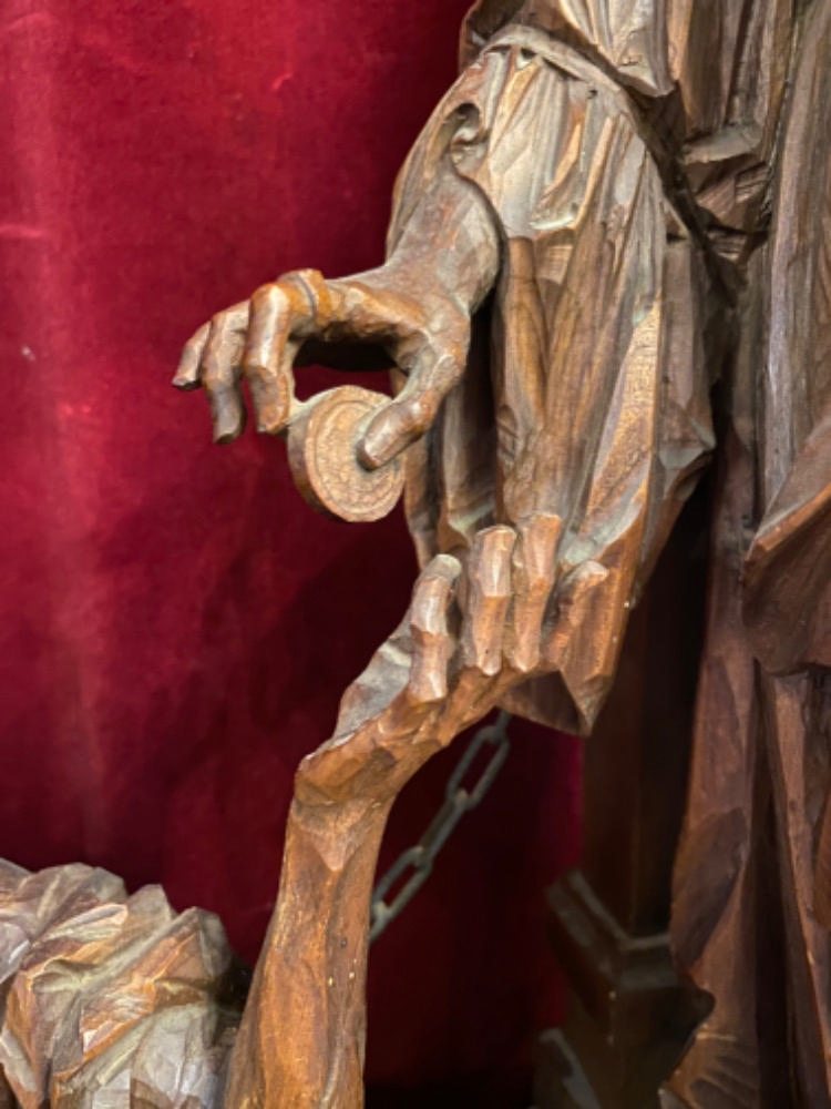 1  High Quality Fully Hand-Carved Imagination “St. Elizabeth Gives The Beggar Alms”