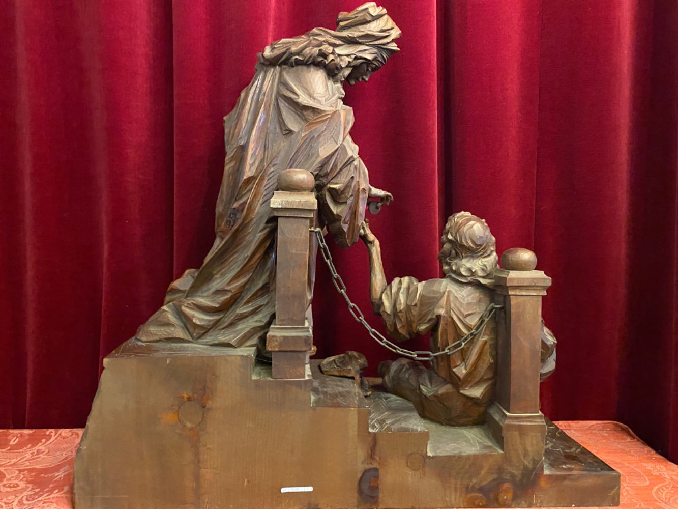 1  High Quality Fully Hand-Carved Imagination “St. Elizabeth Gives The Beggar Alms”