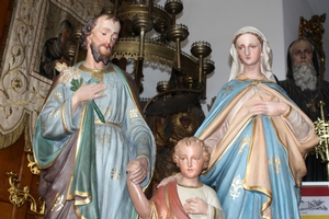 Holy Family Statue en Terra-Cotta polychrome, Belgium 19th century