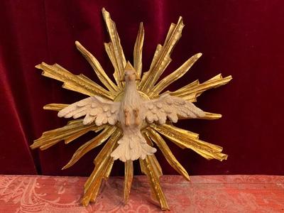 Holy Spirit As A Dove  en Fully Hand - Carved Wood Polychrome, Southern Germany 20th century