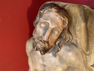 Imagination “Burial Of Jesus”, Fully Hand-Carved Wood, Fully Preserved. en hand-carved wood polychrome, Belgium 19th century ( anno 1865 )