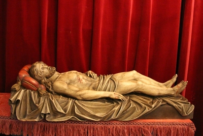 Imagination “Burial Of Jesus”,   Fully Hand-Carved Wood, Fully Preserved. en hand-carved wood polychrome, Belgium 19th century (1850)