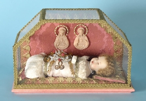 Imagination  Of Jesus As  “Fatchenkind”  en fully hand-made wax, Southern Germany 19th century