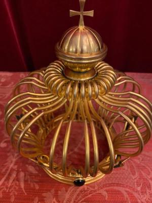 Crown style Jugendstil en Brass / Bronze / Gilt / Stones, Belgium 20 th century ( Anno 1920 )