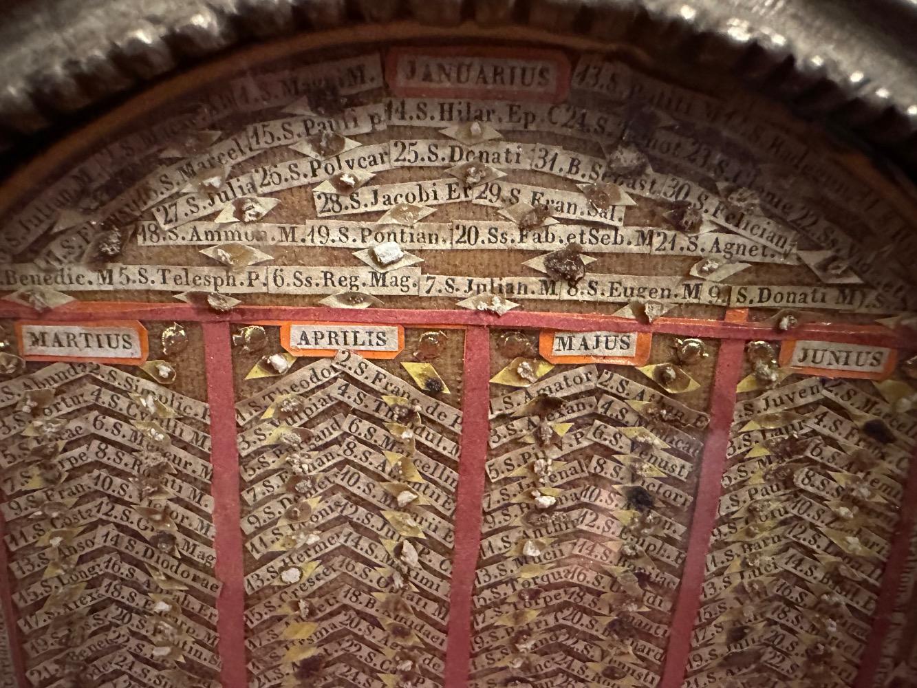 1  Kalendarium Sanctorum Totus Anni. Calendar With The Names And Relics Of Saints On Their Name Day For Every Day Of The Year.