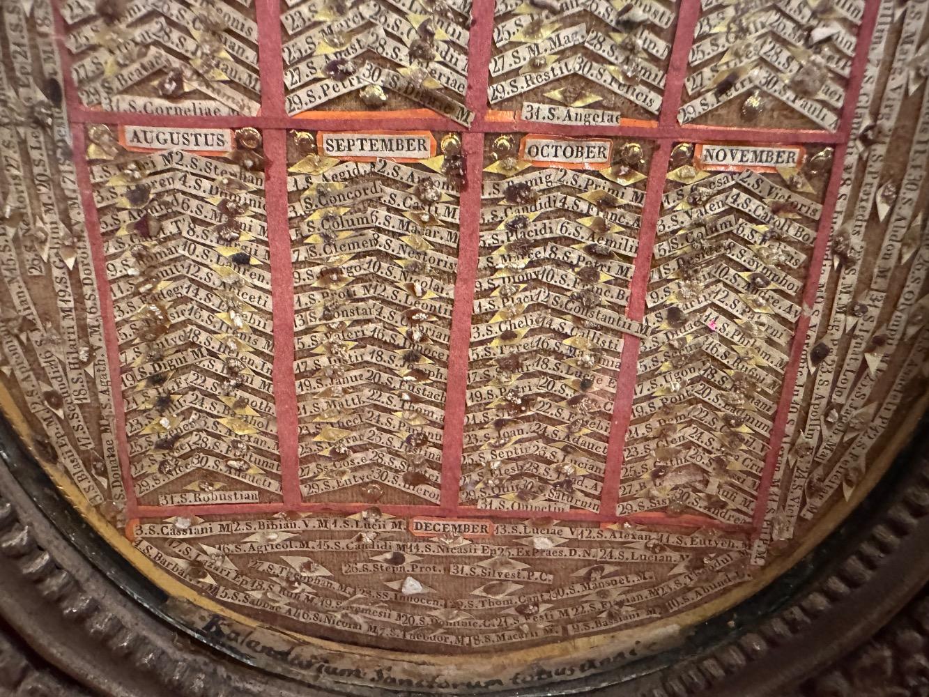 1  Kalendarium Sanctorum Totus Anni. Calendar With The Names And Relics Of Saints On Their Name Day For Every Day Of The Year.