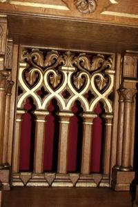 Kneeler en wood oak / Red Velvet., France 19th century