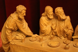 Last Supper  en hand-carved wood , Southern Germany 20th century