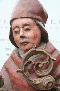 St. Nicholas Statue style LATE - GOTHIC en WOOD POLYCHROME, GERMANY 16TH CENTURY