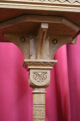 Lectern-Stand Rotating Top en Oak wood, Belgium 19th century (1920)