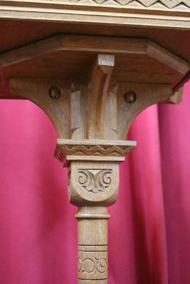 Lectern-Stand Rotating Top en Oak wood, Belgium 19th century (1920)