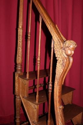 Library Staircase en Oak wood, Dutch 19th century