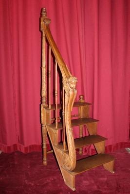 Library Staircase en Oak wood, Dutch 19th century