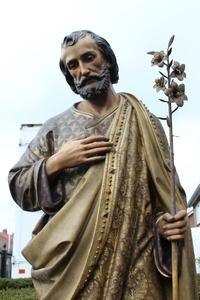 Life Size St. Josef By Mayer Munich en wood - pap polychrome, Germany 19th century (1920)