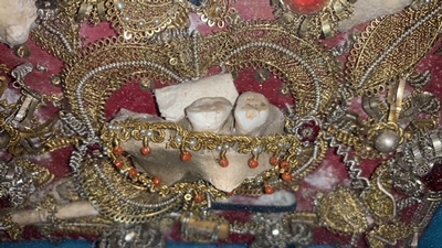 Matching Pair Of Reliquaries Ex Ossibus St. Paulini & St. Tiarini Italy 18th century
