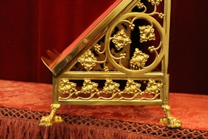 Missal Stand en Brass / Bronze Polished / New Varnished, Belgium 19th century