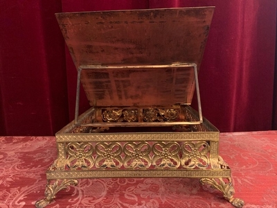 Missal Stand Adjustable en Brass / Bronze / Enamel / Stones, France 19th century