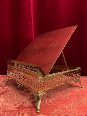 Missal Stand Adjustable en Brass / Polished / New Varnished , France 19th century ( anno 1890 )