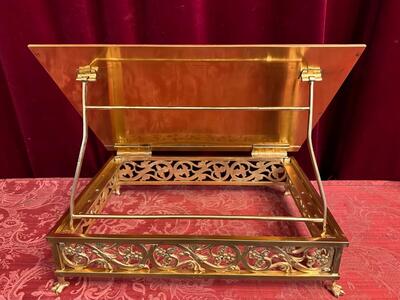 Missal Stand Adustable en Brass / Bronze / Polished and Varnished, Belgium  19 th century