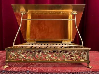 Missal Stand Adustable en Brass / Bronze / Polished and Varnished, Belgium  19 th century