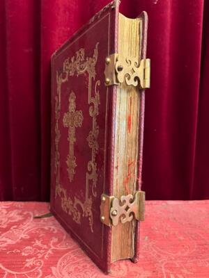 Missale Romanum Anno 1858 en Brass Locks, Mechliniae - Belgium 19 th century ( Anno 1858 )